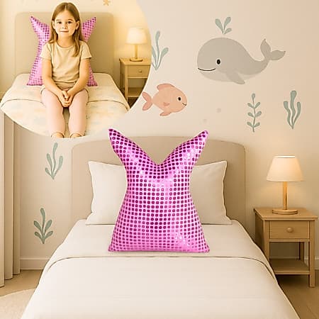 Almofada Infantil Rosa Sereia Decoração Quarto Boneca Princesa Antialérgico Presente Criança Menina