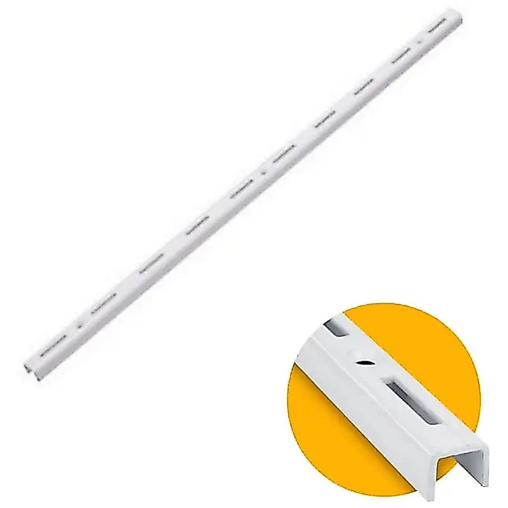 Kit Trilho Suporte Para Prateleira Cremalheira De Parede 50cm Ou 100cm Modular Aço Carbono Resistente (2 a 10 unidades)