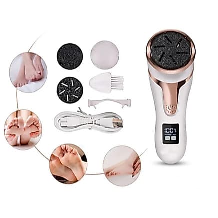 Removedor de Calos 4 Refil Rachaduras Lixa de Pé Elétrica Profissional 4 in 1 Com Tela Digital