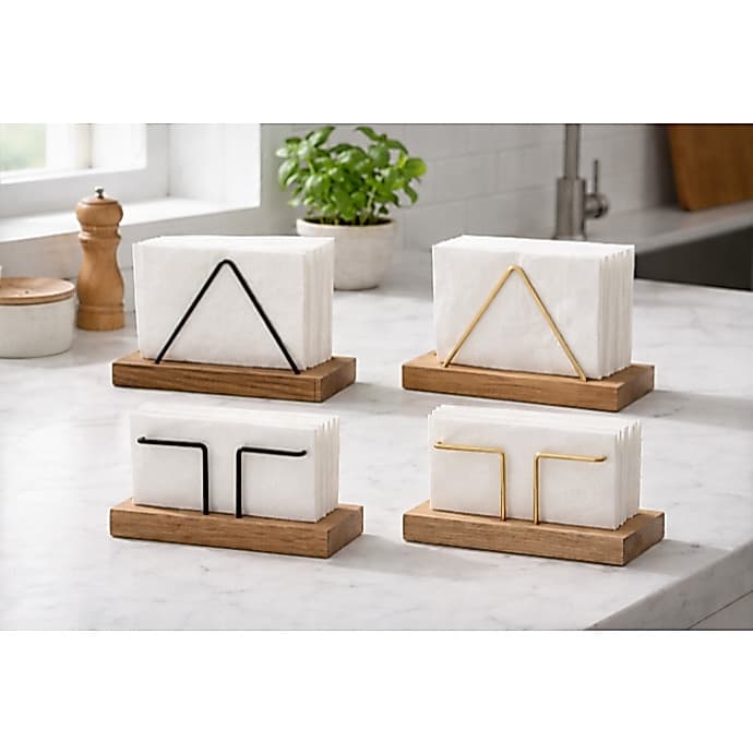 Porta Guardanapo Madeira Aço Dourado Preto Fosco Grande MDF para Mesa Cozinha Suporte ENVIO IMEDIATO