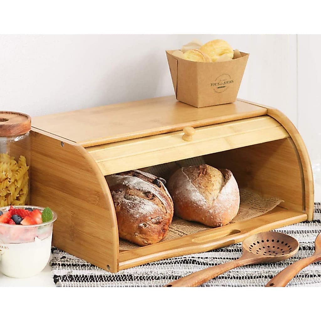 Porta Pão Bambu Cozinha Armazenamento Pães