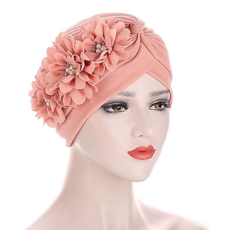 Turbante Floral Estiloso, Lenço de Cabeça Moderno para o Ramadã e Pacientes em Quimioterapia