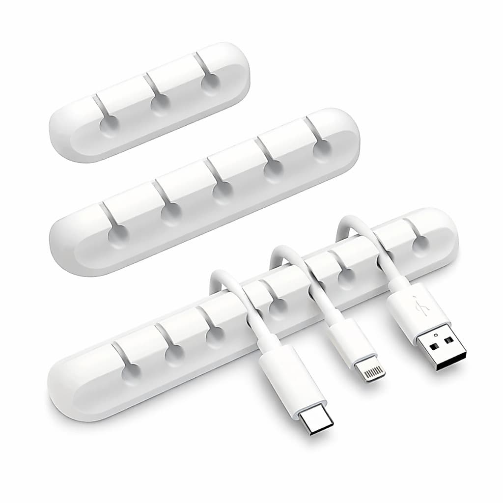 Kit 3 Organizadores Fios Mesa Adesivo 3 5 7 Cabos Escritório Office