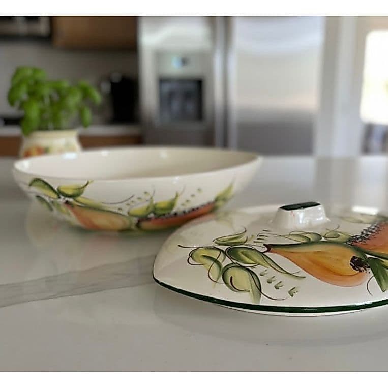 TRAVESSA GRANDE COM TAMPA 2L BRANCA CERAMICA MESA POSTA TIGELA CALDO MOLHO ARMAZENAGEM DE ALIMENTOS Saladeira tamanho g