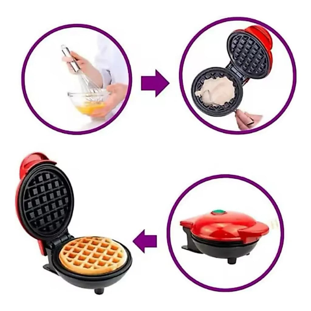 Mini Máquina De Panqueca Waffle Bivolt e 110v.