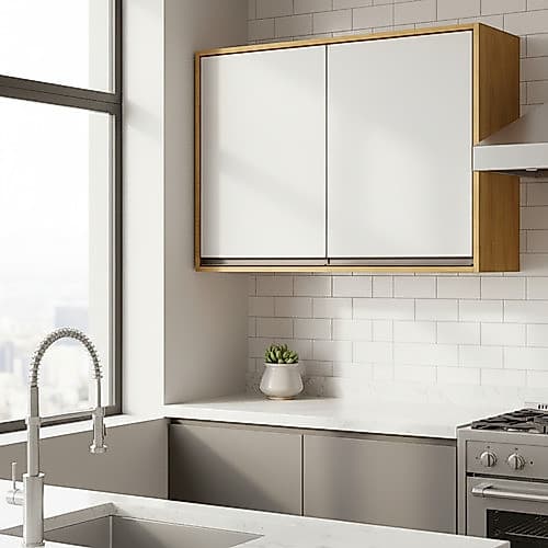 Armário Aéreo Multiuso C/ 2 Portas Para Cozinha Area Serviço Cinamomo/Off white