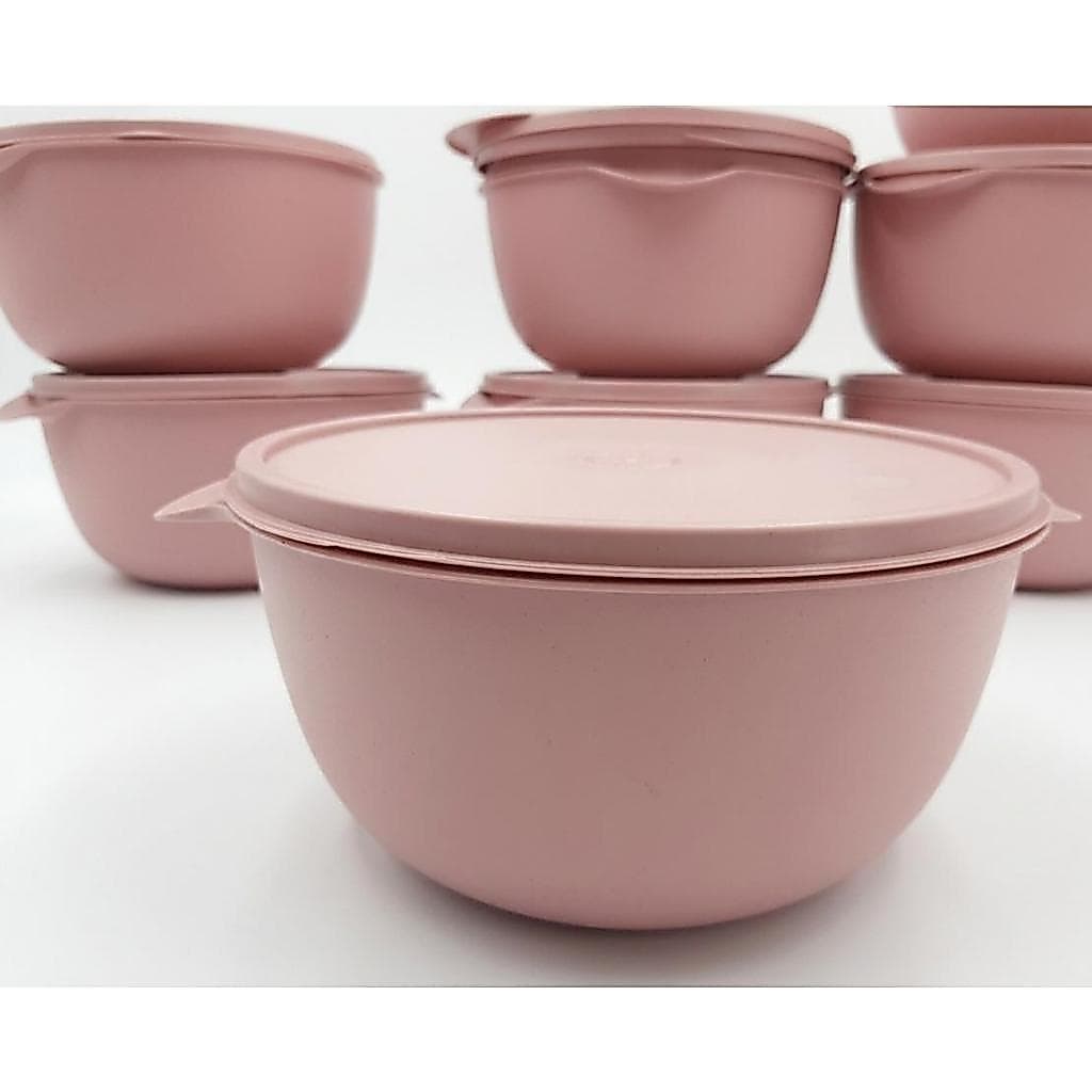 ​Kits de 10 Bowls Rosa Multiuso com Tampa –Conjunto Organizador Hermético