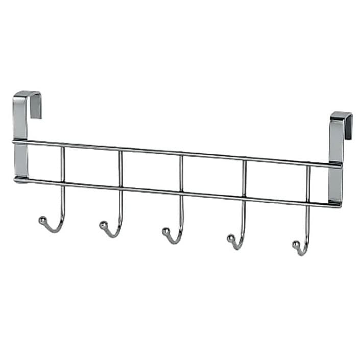 Suporte com 5 Ganchos para Porta de Armário e Guarda-Roupa | Organizador Sem Furo