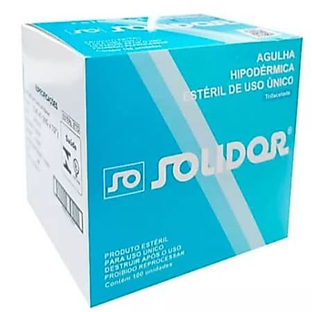 Agulha Hipodérmica 40x12 Solidor - Caixa com 100 unidades