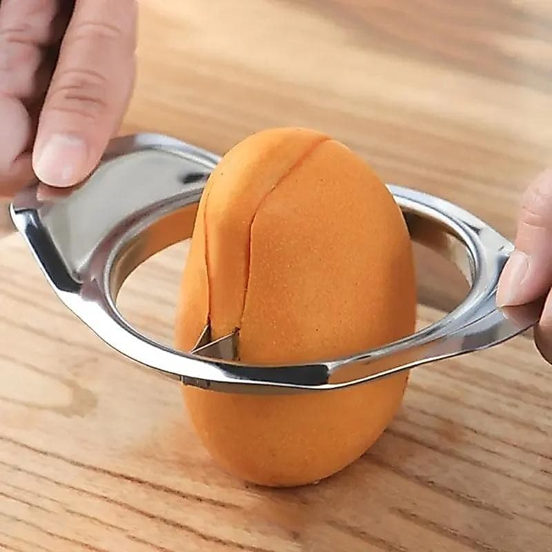 Cortador Criativo de Manga, Ferramenta Divisor de Frutas, Descascador e Fatiador em Aço Inoxidável
