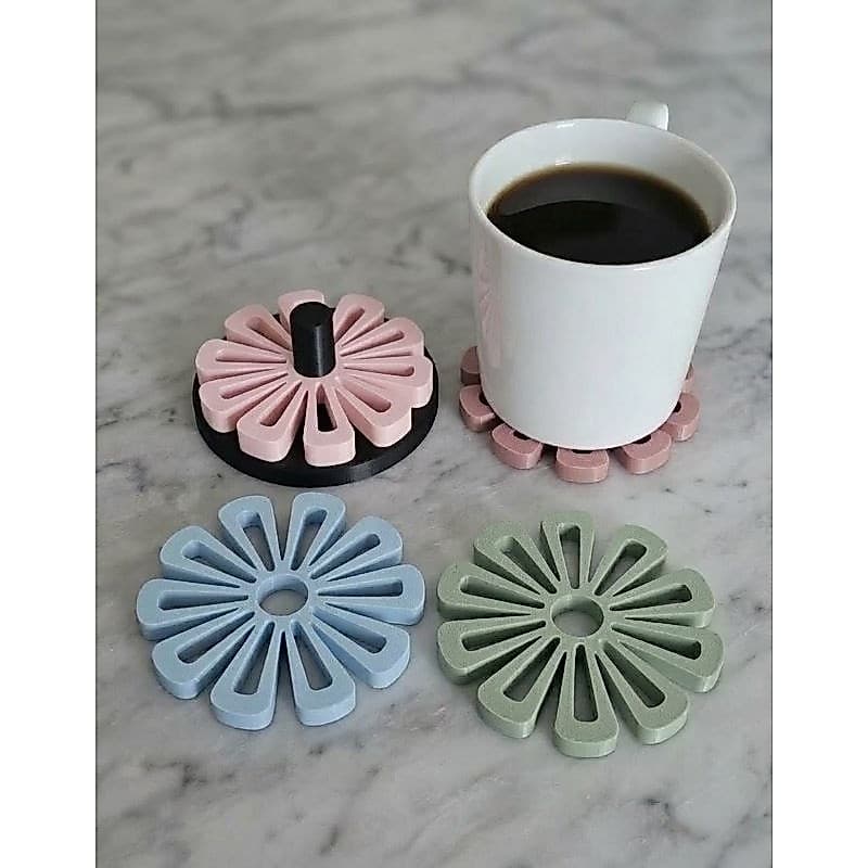Kit Porta-Copos com suporte flores - Organizador - 4 ou 6 Porta-Copos Decorativo