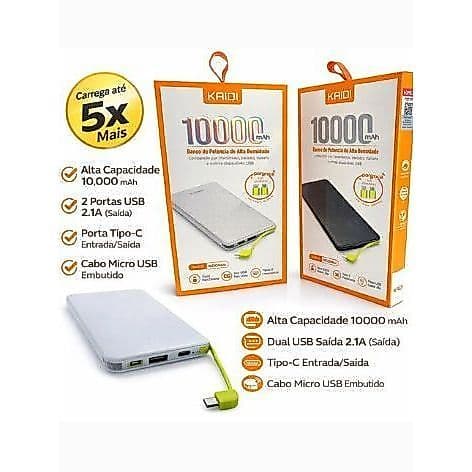 Carregador Portátil PowerBank Kaidi KD-951 10.000mah Original