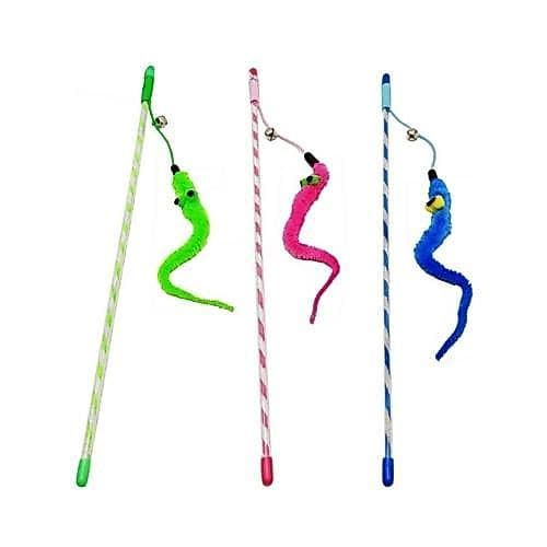 VARINHA COBRINHA COM GUIZO para Gatos Brinquedo Estimulante com Cores Vibrantes 40cm para Diversão e Saúde dos Felinos