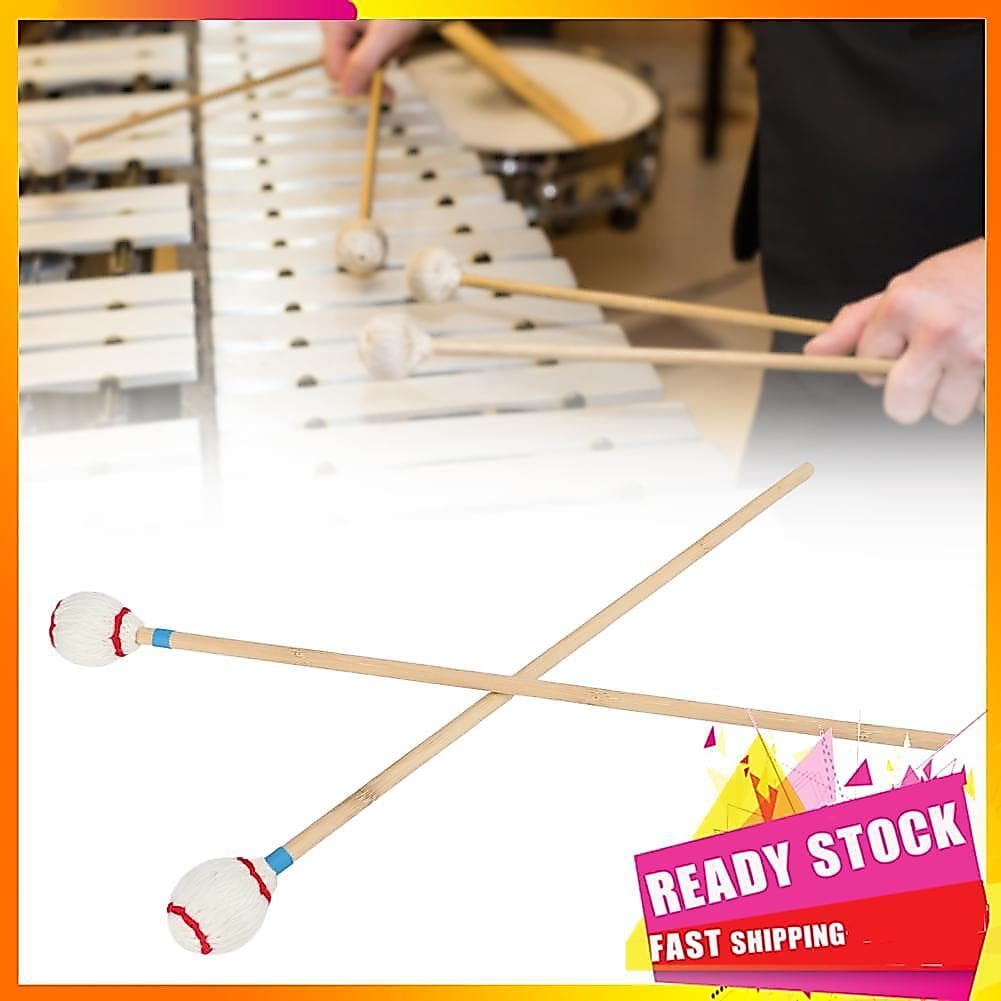 Gfgfgfgg Marimba Marretas de percussão enroladas em lã para vibrafone de algodão, alça leve e confortável, resistente à
