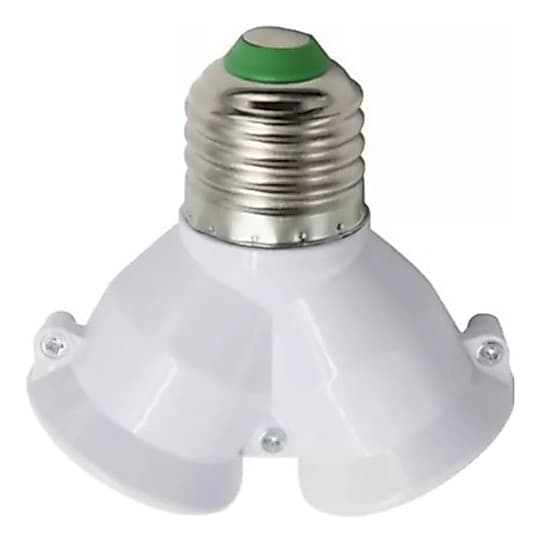 Adaptador Bocal Tipo Y Duplo E27 P/ Iluminação LED