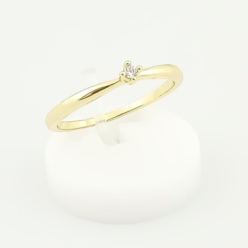 Anel Solitário Delicado Pedra Pequena Banhado a Ouro 18k 14