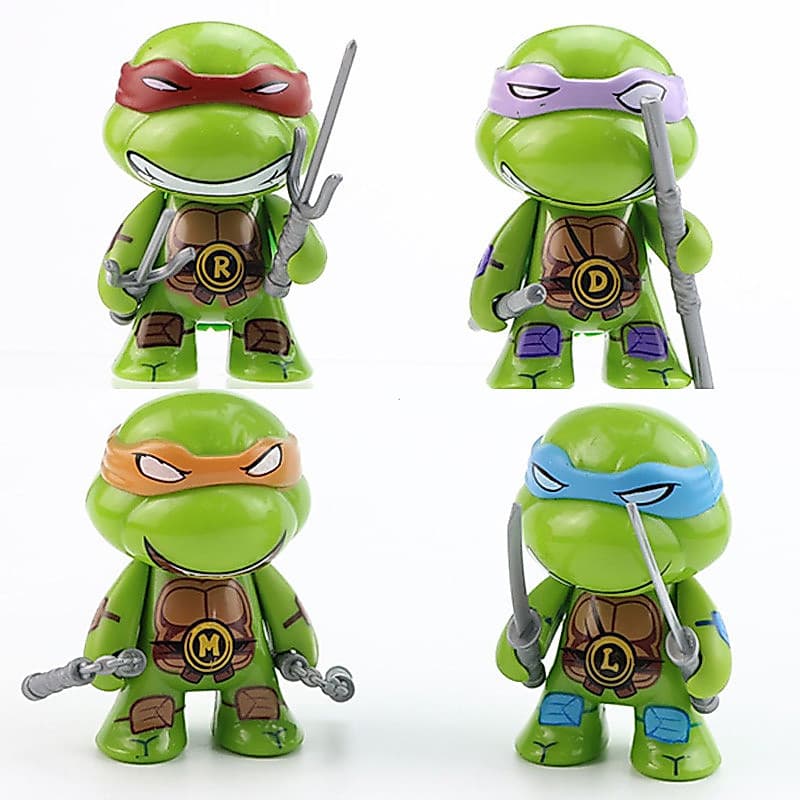 4 Pçs Tártaros Ninja Mutantes Adolescentes Figuras De Ação Leo Raph Mike Don Jogo Bones Crianças Brinquedos