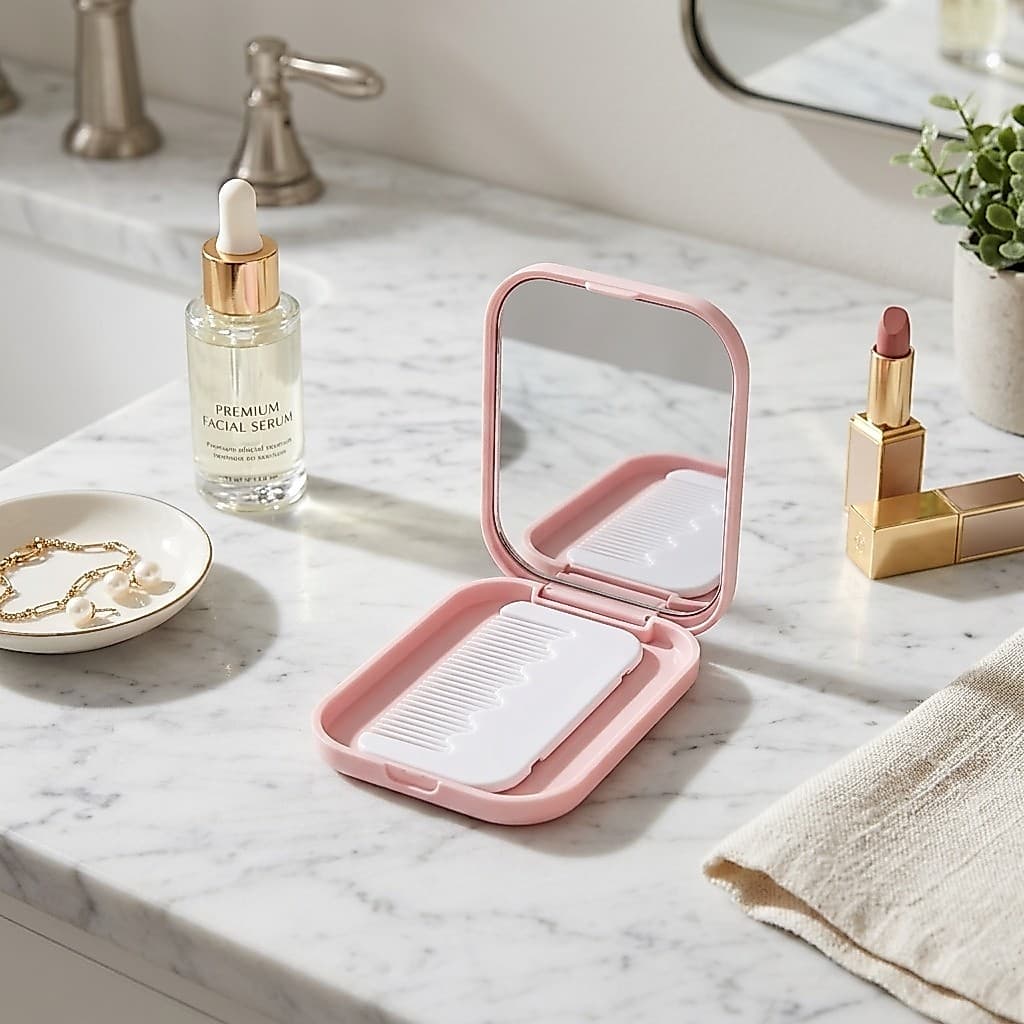 Espelho De Bolso Design Moderno E Fofo Mini Espelho Portátil Dobrável Para Bolsa Feminina