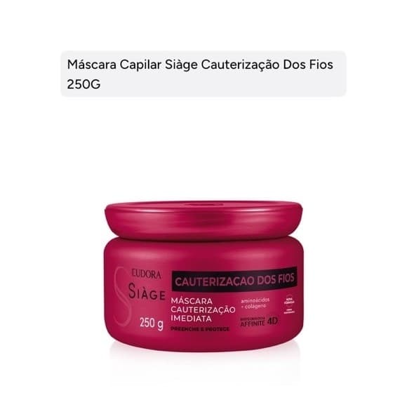 Máscara Capilar Siage Cauterização dos Fios 250g