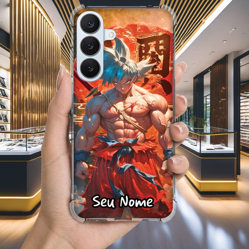 Capa Capinha GALAXY S20 ULTRA S10 S10E LITE 2020 S9 S8 A73 A72 Anti-impacto Personalizada anime GOKU nome (3534)