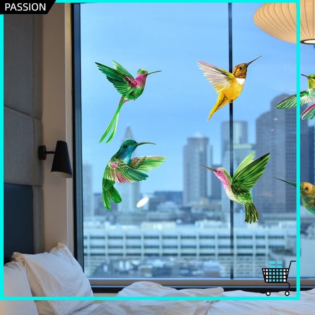 6 X Filme De Vidro Eletrostático Beija-Flor Anti-Colisão Portas Adesivo Adere , Novo