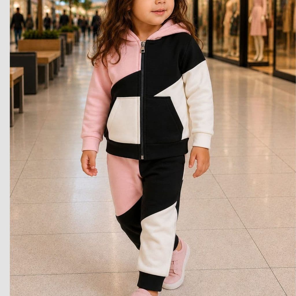 Conjunto  moletom Infantil com ziper e bolsos funcionais com capuz roupa de frio 2 ao  10 anos
