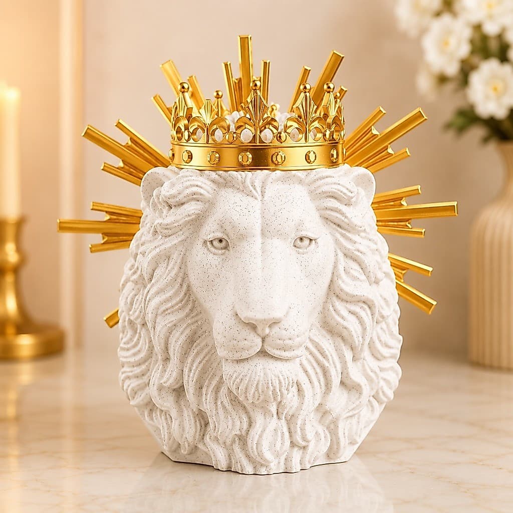 Leão de Judá Tribo de Judá Escultura Decorativa Cristã Religiosa para Altar Sala Quarto