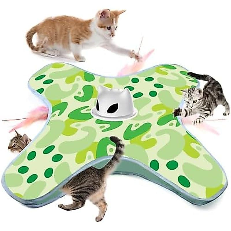 Brinquedos Interativos Para Gatos VIWIK Internos , Brinquedo De Penas Móveis Esconder E Procurar Adultos Entediados Com