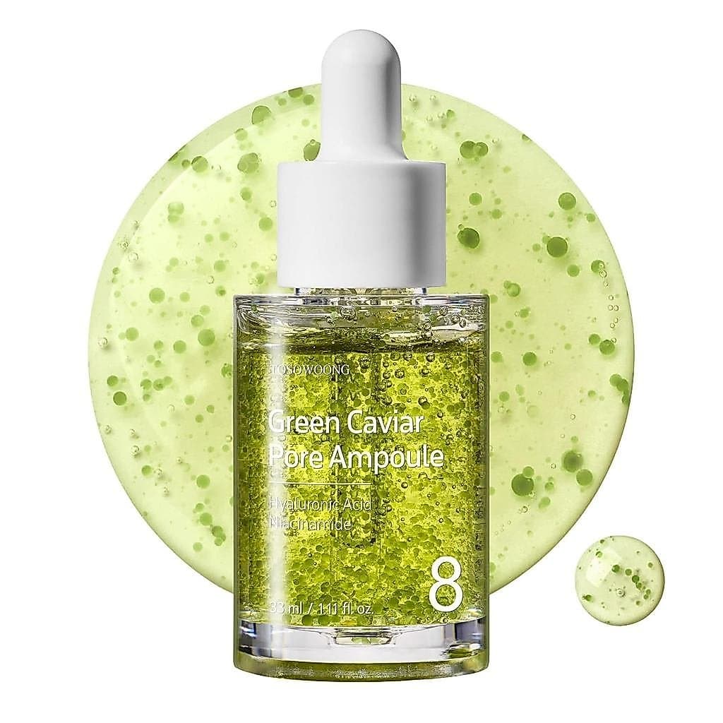 Ampola para Poros com Caviar Verde TOSOWOONG, com 2.500 ppm de Caviar Verde, Niacinamida, Redutor de Poros, Hidratante,