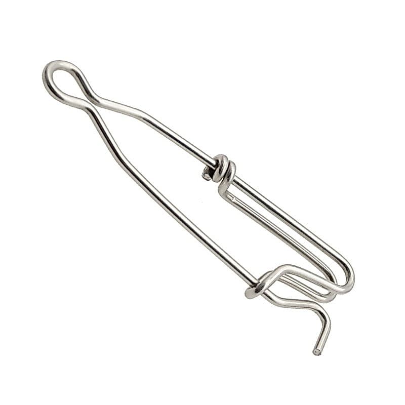 Clips de linha de pesca em aço inoxidável, gancho de mola, gancho de galho, conector, equipamento longo, S UUU0