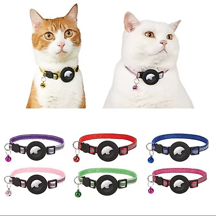 Coleira anti-perda para gatos compatível com rastreador Airtag, acessório para pescoço de gato, capa de silicone para an