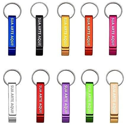 Kit Chaveiros Personalizados Nome Empresa Logo Logomarca Abridor De Garrafa E Latinha Pé De Galinha Em Alumínio