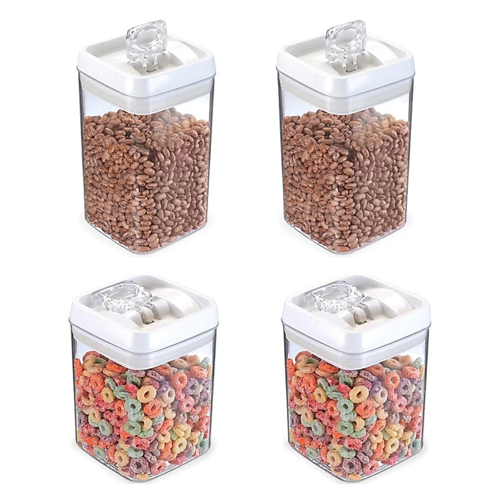 kit 4 Potes Hermético  2 Potes de 2,3 Litros e 2 Potes de 1,7 Litros Mantimentos