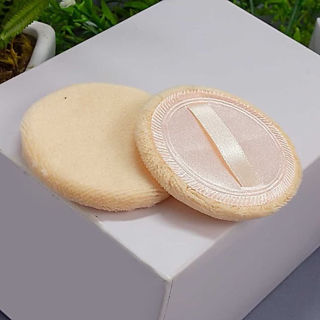 Kit 2 Esponja Compacta Para Maquiagem E Rosto / Veludo / Puff Para Base Em Pó