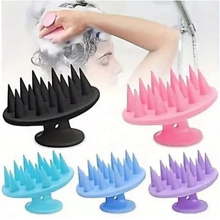 Escova Massageadora De Silicone Couro Cabeludo