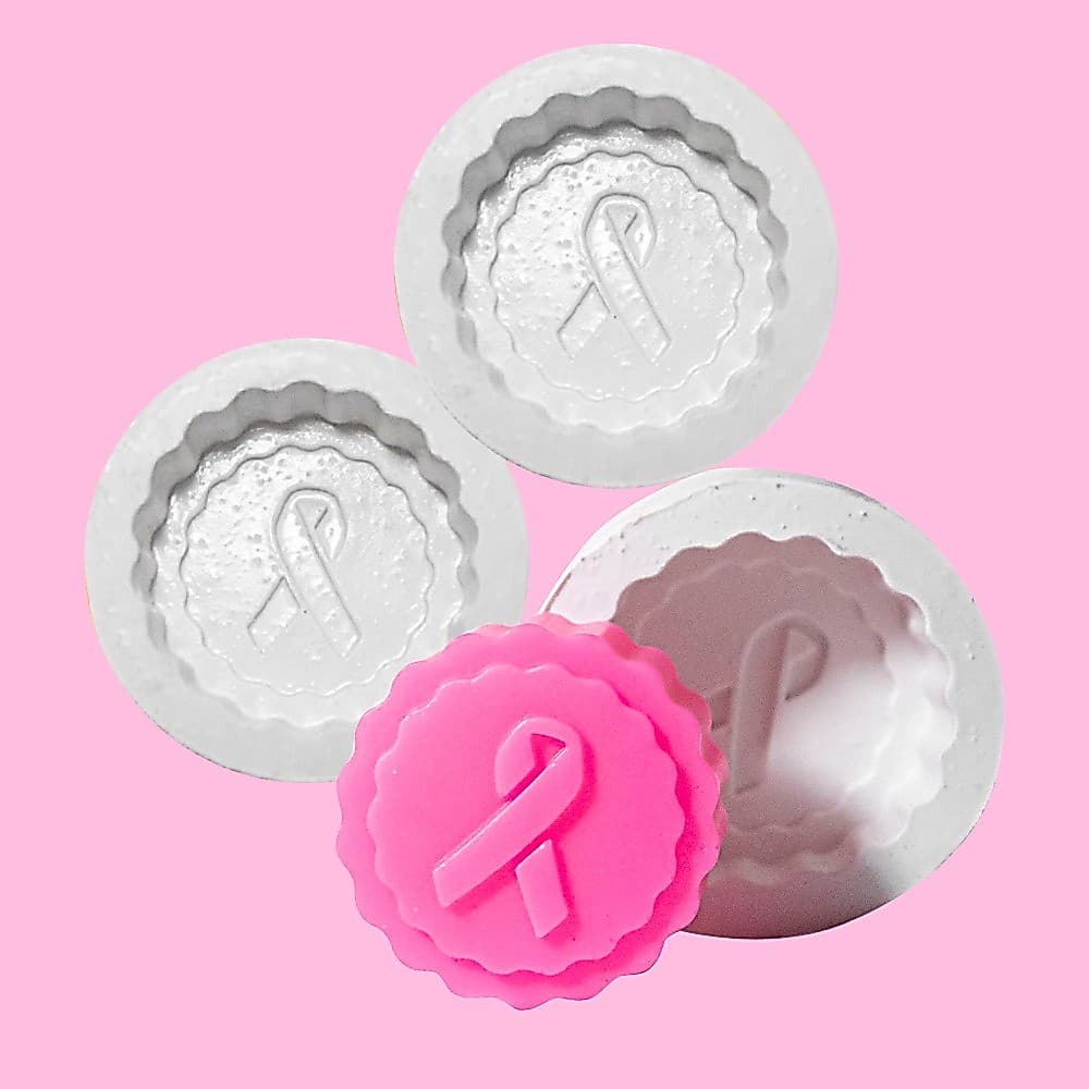Kit com 3 Formas de Silicone Outubro Rosa Decorado