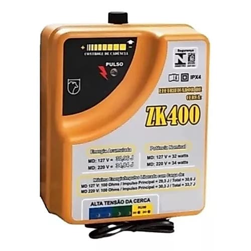 Zebu Zk400 Eletrificador De Cerca Elétrica Rural 400km 220v