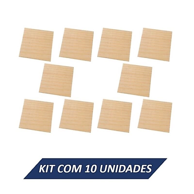 Tábua para Artesanato 15x15, Pinus, Kit c/10 un., Natural