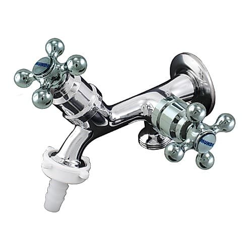Torneira Metal Alta Vazão Duas Saídas Máquina Lavar Tanque cód. 1153 C51