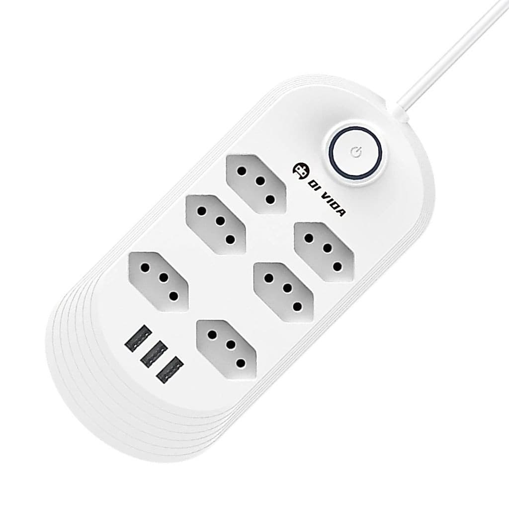 Filtro De Linha Inteligente Régua Elétrica Extensão proteção zov, 6 tomadas tipo-j, 3 usb Ótima Qualidade