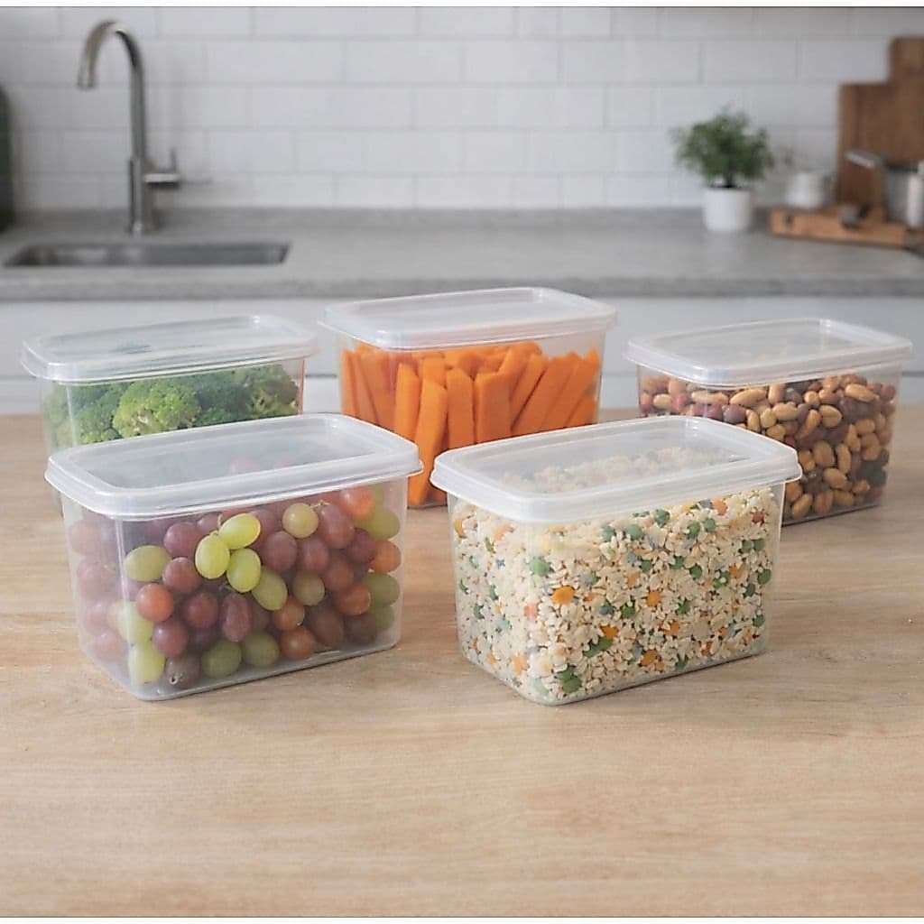 Kit de 12 Potes vasilhas 2500ML Transparente Marmita Reutilizável, Organizador de Alimentos