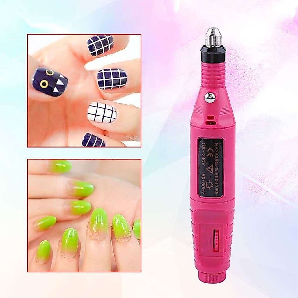 Kit Profissional de Lixadeira de Unhas Elétrica com Broca e Motor Bivolt para Manicure e Pedicure