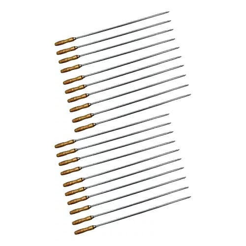 20 Espetos Para Churrasco 85cm Em Aço Inox