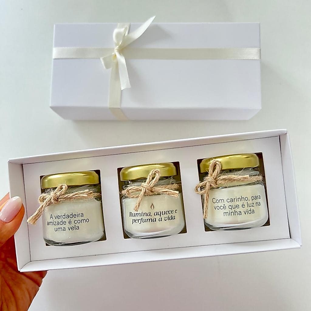Kit de Mini Velas Aromáticas Presente Criativo Amigos Amizade