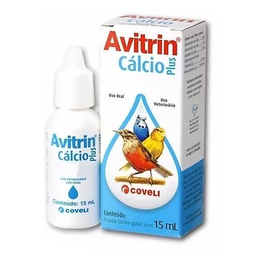 Avitrin Cálcio Plus 15ml - Coveli - Cálcio Para Aves