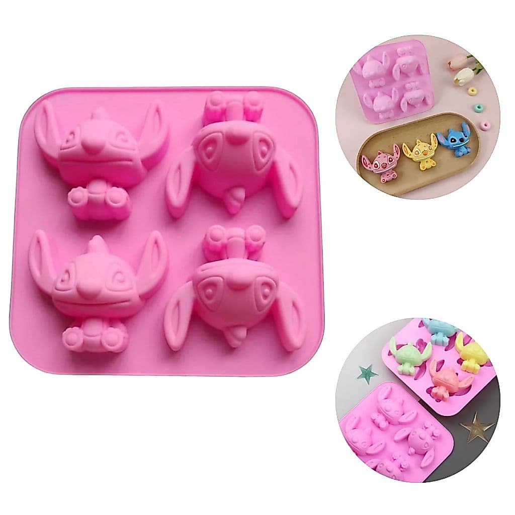 Molde de Silicone com 4 Cavidades Stitch Lilo Lembrancinhas