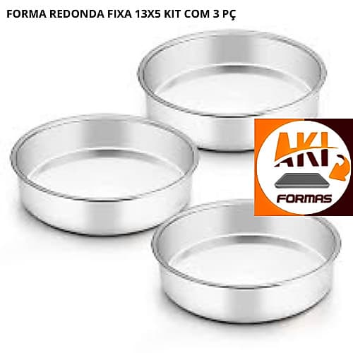 FORMA REDONDA 13X5 FIXA KIT COM 3 PEÇAS PRODUTO COM NOTA FISCAL (( CX 8 ))