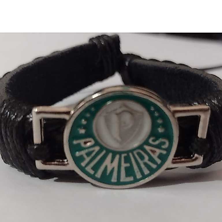 Pulseira Couro Palmeiras Verdão  Regulável 1 unidade