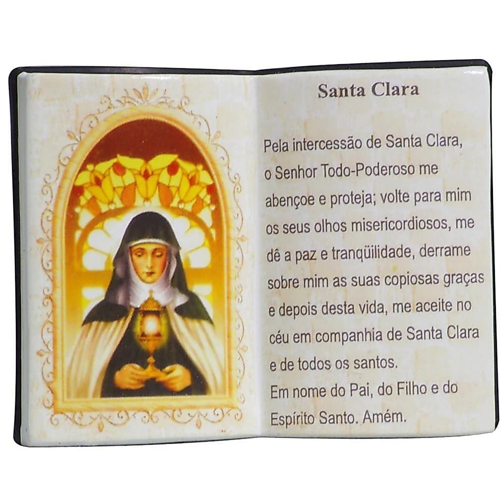 Enfeite Decorativo Santa Clara Com Suporte Velas