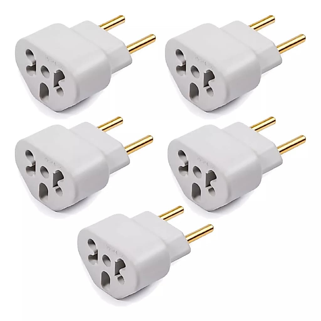 Kit Adaptador De Tomada Bob Love 10a 20a 250V Bivolt Pino Plug Benjamim T Universal